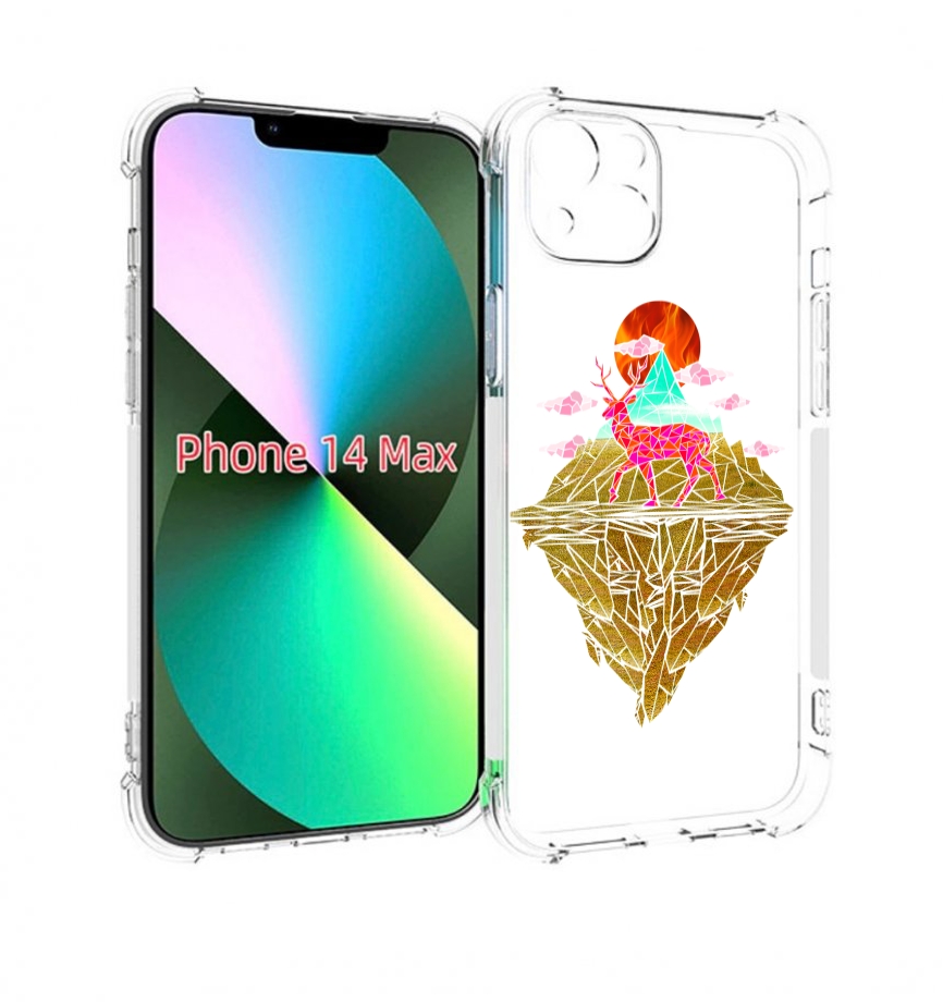 

Чехол MyPads розовый олень абстракция для iPhone 14 Plus (6.7), Прозрачный, Tocco