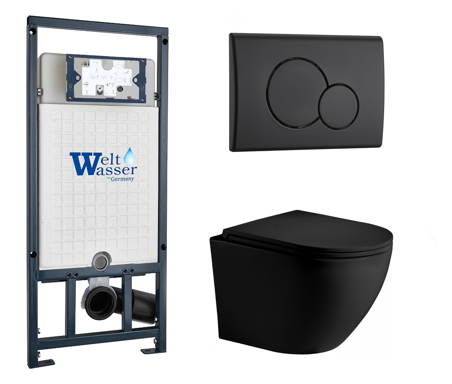 

Комплект: инсталляция WeltWasser Marberg 507 + унитаз Merzbach MT-BL с кнопкой черной