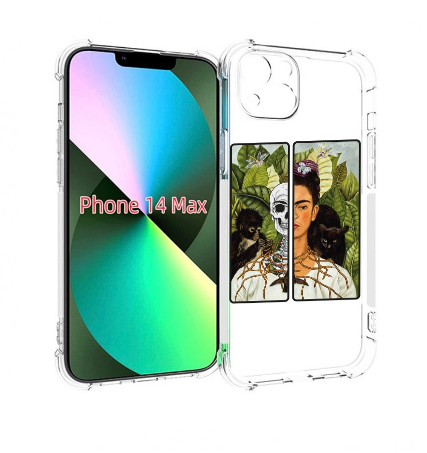 

Чехол MyPads сдвоенная картинка девушка скелет для iPhone 14 Plus (6.7), Прозрачный, Tocco