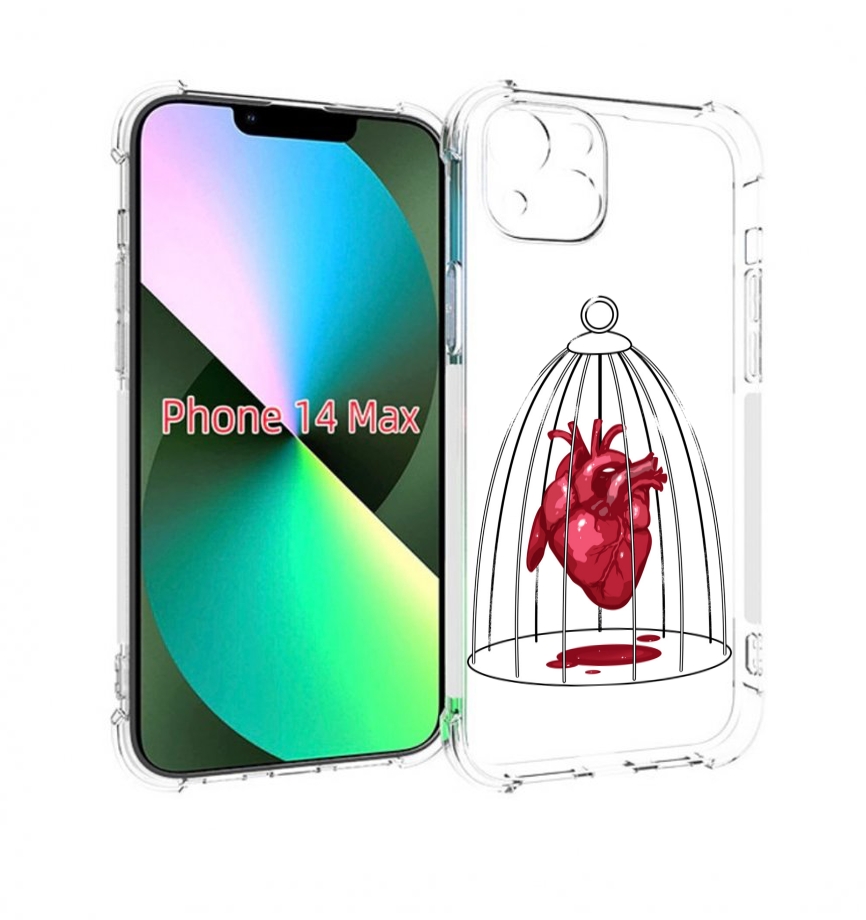 

Чехол MyPads сердце в клетке для iPhone 14 Plus (6.7), Прозрачный, Tocco