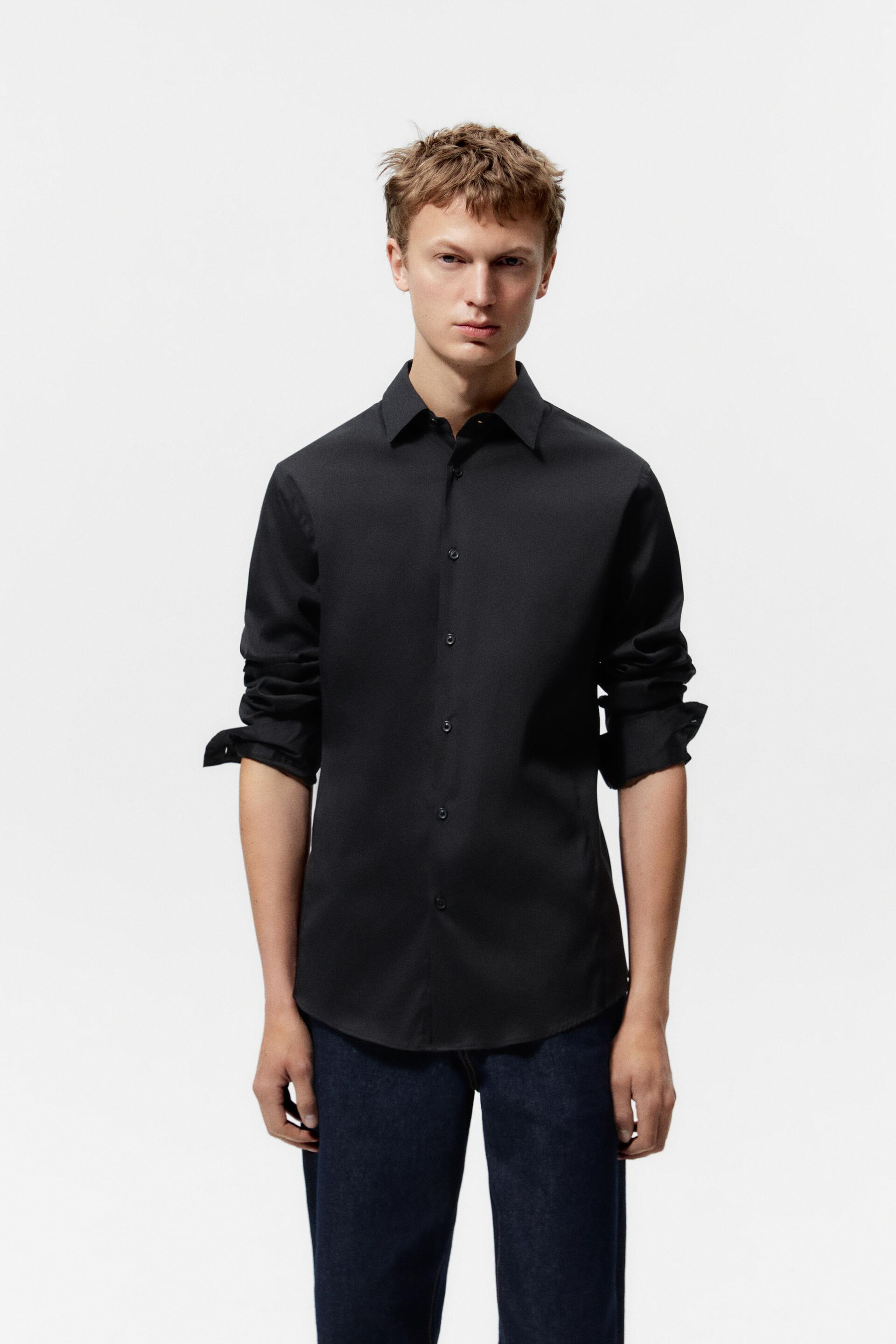 

Рубашка мужская ZARA 03277266 черная XL (доставка из-за рубежа), Черный, 03277266