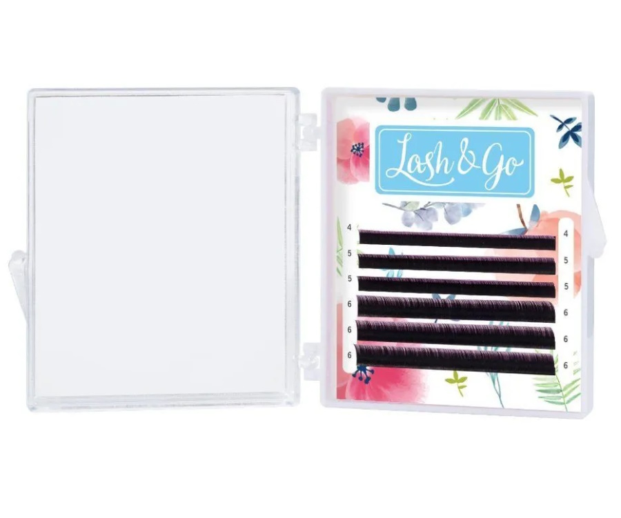 

Ресницы Lash&Go Mini D 0.07 6 линий 13-16 мм, Черный