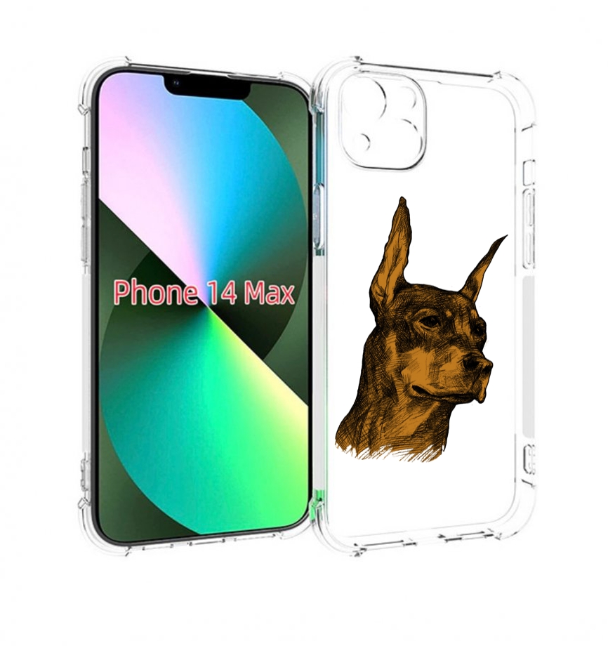 

Чехол MyPads скетч доберман для iPhone 14 Plus (6.7), Прозрачный, Tocco
