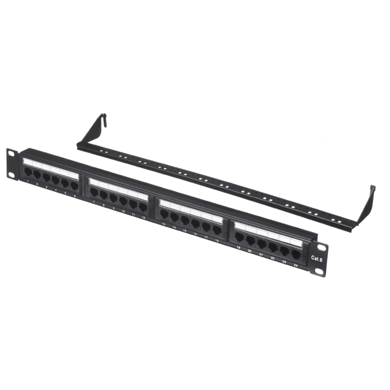 

Патч-панель UTP, 19", 24 порта RJ45, cat.6, 1U, Dual Type, с органайзером, 54450