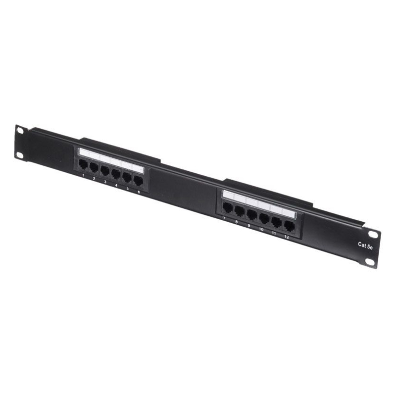 

Патч-панель UTP, 19", 12 портов RJ45, cat.5е, 1U, 110 Type, черная, 53599