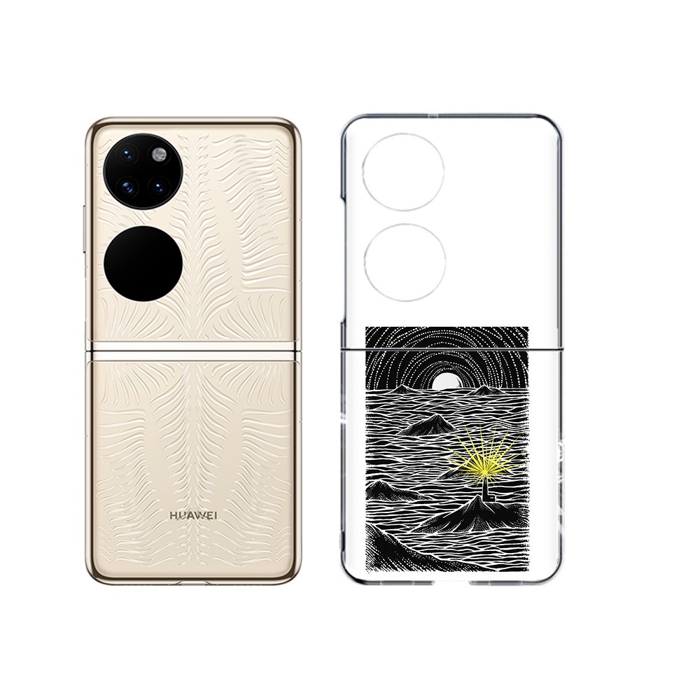 

Чехол MyPads Tocco для Huawei P50 маяк в черно белом море (PT225999.71.460), Прозрачный, Tocco