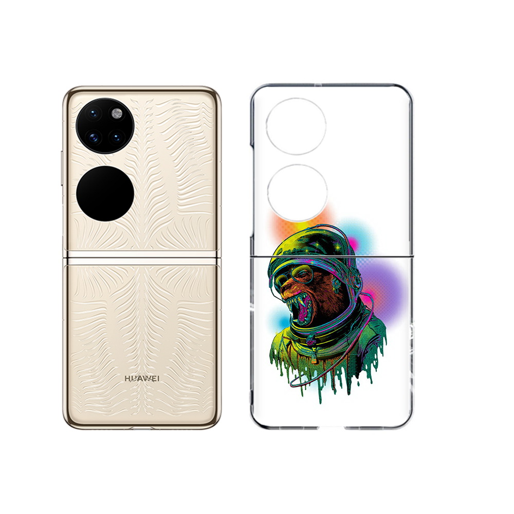 Чехол MyPads Tocco для Huawei P50 медведь космонавт (PT225999.71.466)