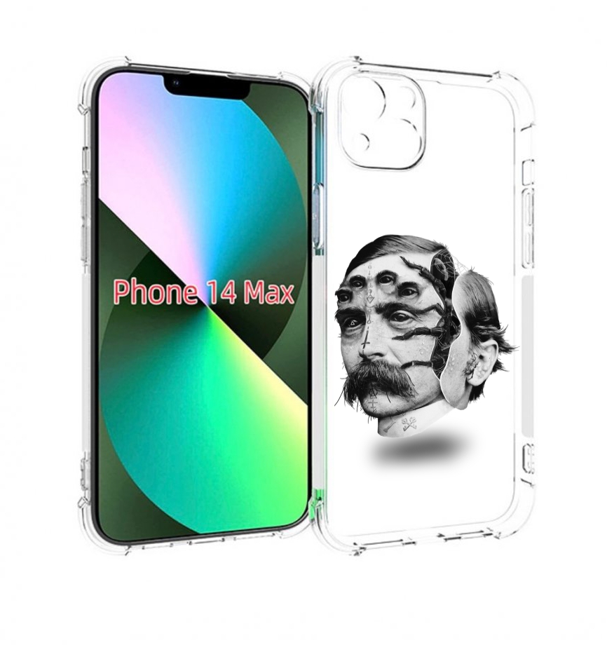 

Чехол MyPads страшное лицо мужчины для iPhone 14 Plus (6.7), Прозрачный, Tocco