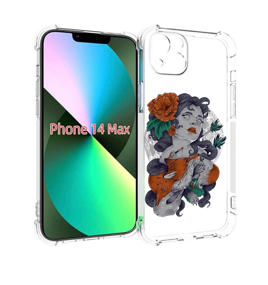 

Чехол MyPads темная девушка с лисой для iPhone 14 Plus (6.7), Прозрачный, Tocco