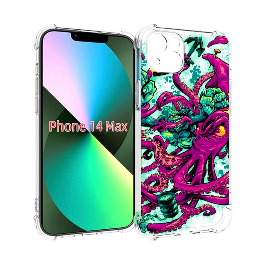 

Чехол MyPads фиолетовый кракен для iPhone 14 Plus (6.7), Прозрачный, Tocco