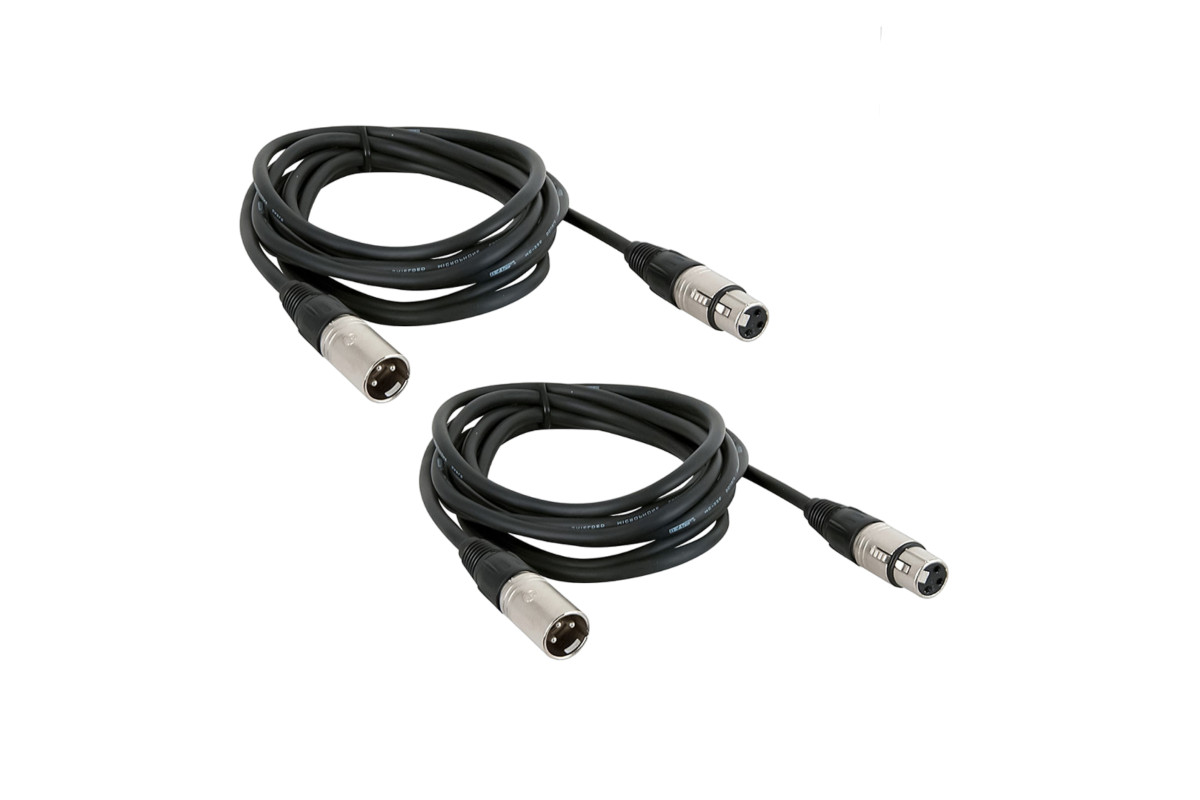 Кабель для микрофона Mobicent XLR (M) - XLR (F) 2м, 2 шт (MC3ER320079)