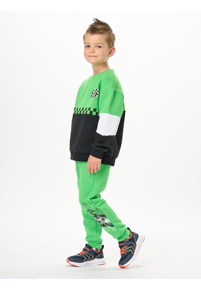 Свитшот детский Max&Jessi AW23C23403318, зеленый, черный, 104