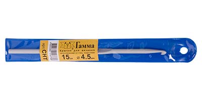 

Крючок для вязания металлический c покрытием, 15 см, d 4,5 мм gamma-CHT-4,5, от, Серый