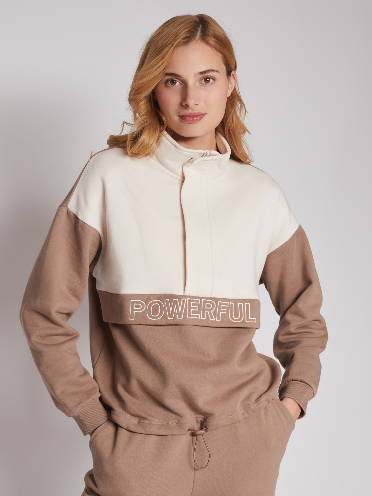 

Толстовка женская Zolla 022324110043 коричневая L, 022324110043