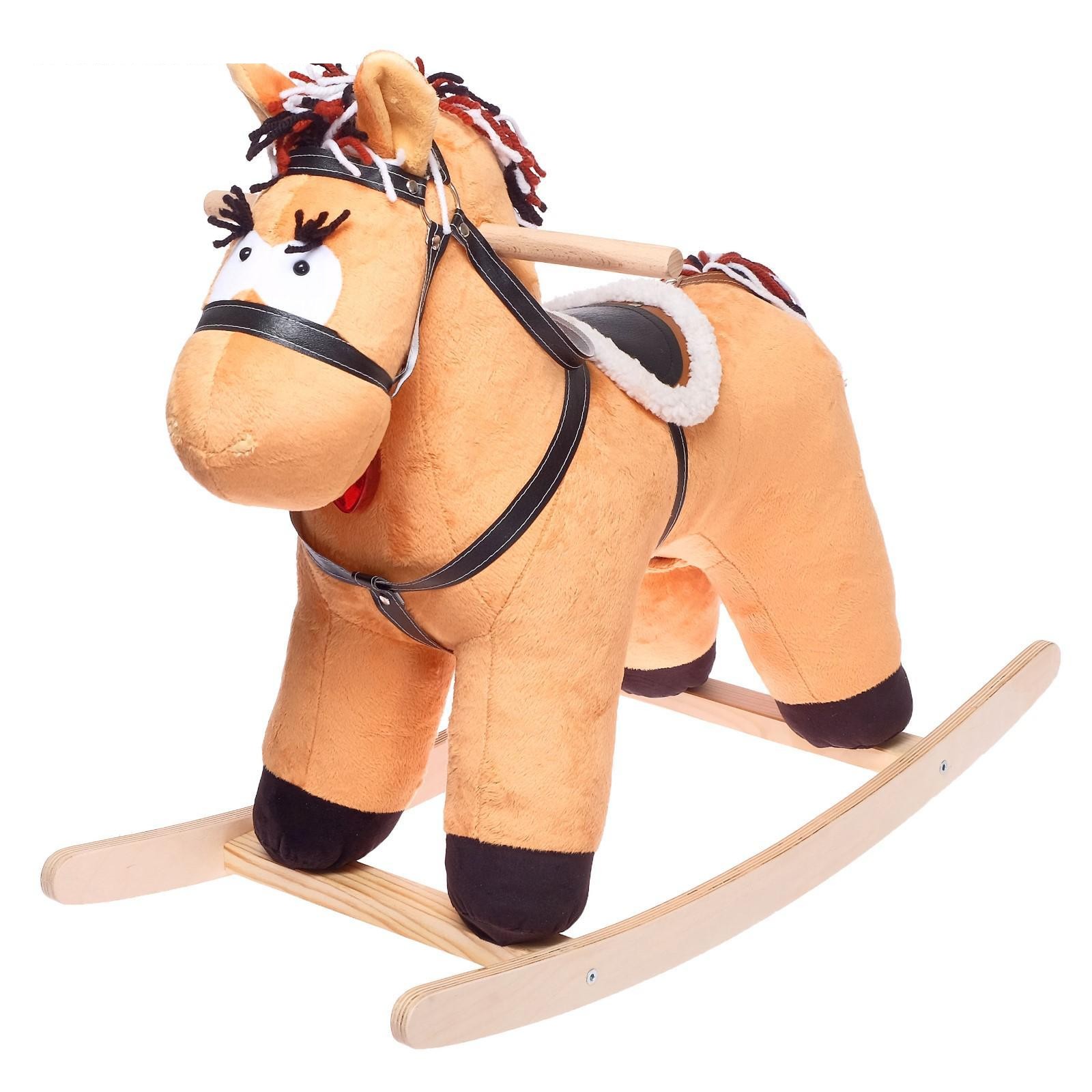 фото Качалка детская тутси конь свэн, не музыкальная, коричневая 718-2021