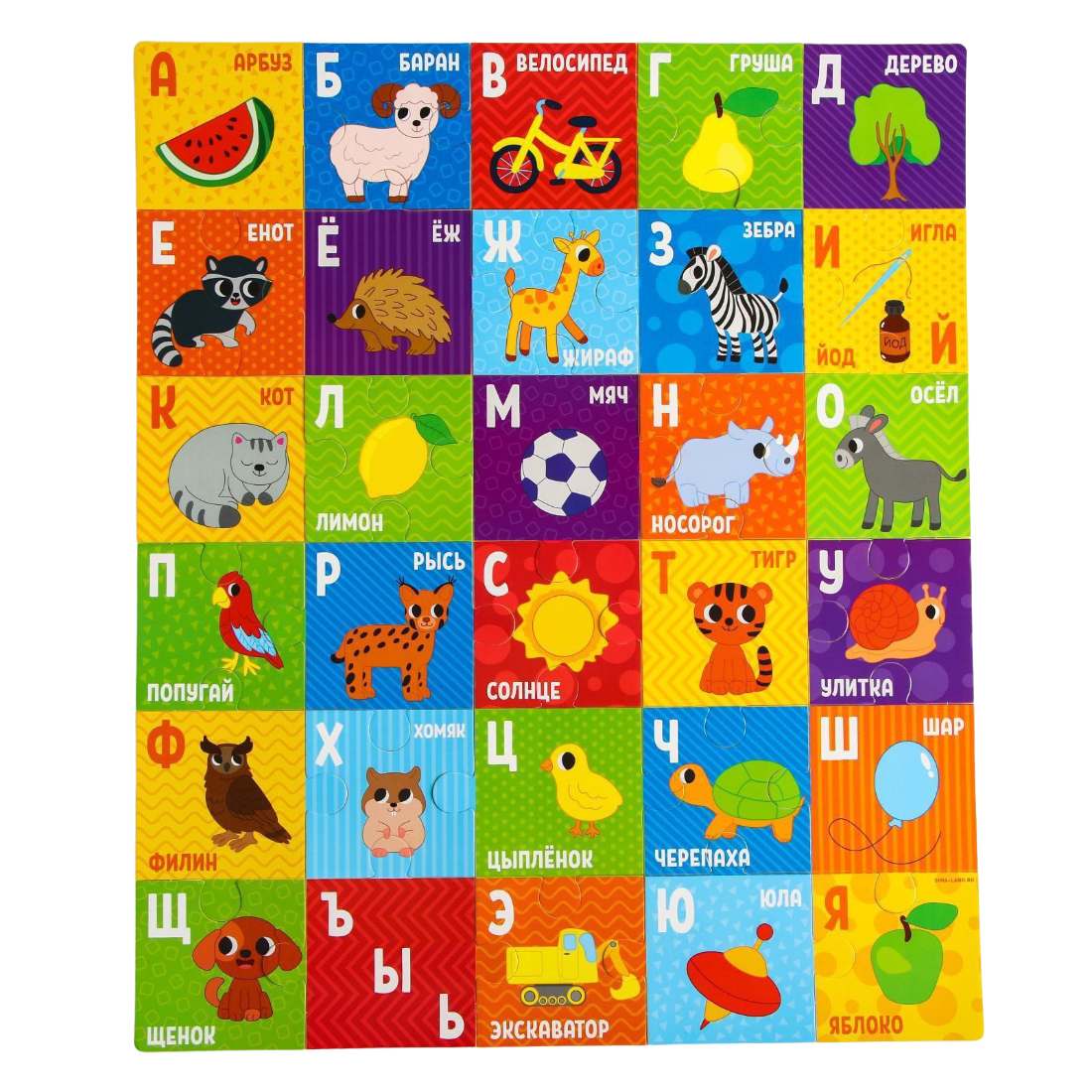 

Развивающая игрушка Крошка Я Алфавит, 50х60 см, 30 деталей 5302627