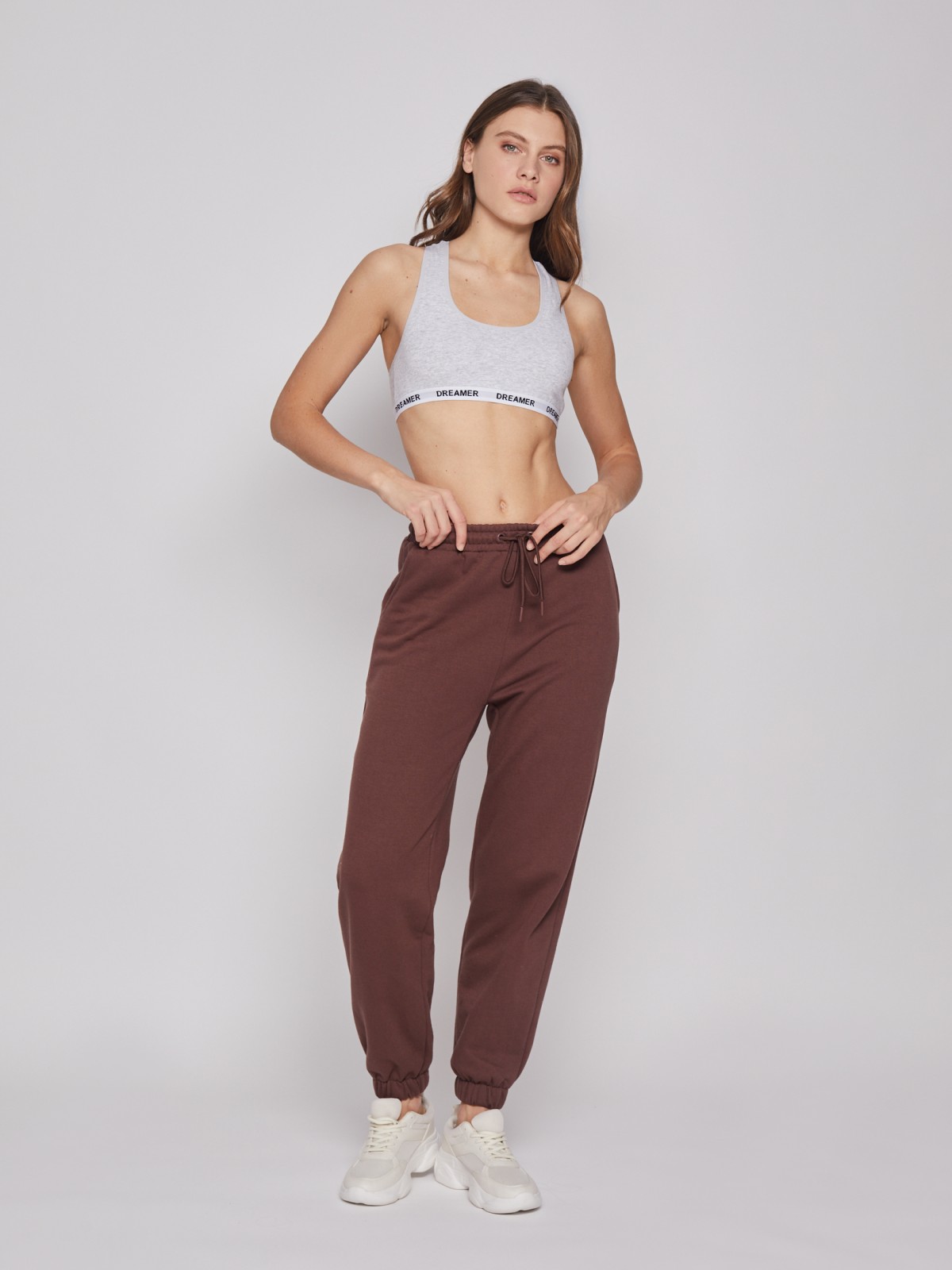 

Спортивные брюки женские Zolla 022327610082 коричневые L, 022327610082