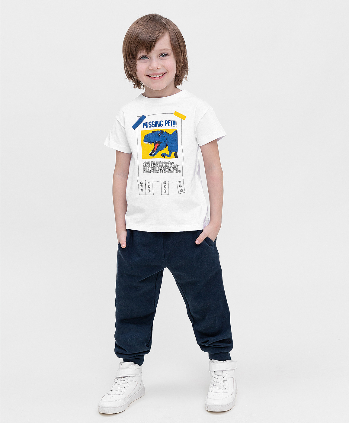 фото Брюки из футера синие button blue, мод.122bbbmc56031000, р.128