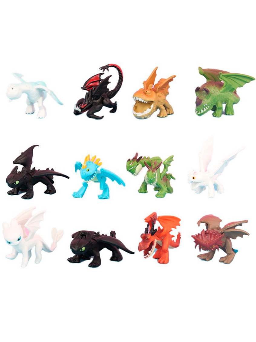 

Фигурки StarFriend Как приручить дракона How to Train Your Dragon 12 в 1 2,5-4 см, Как приручить дракона How to Train Your Dragon