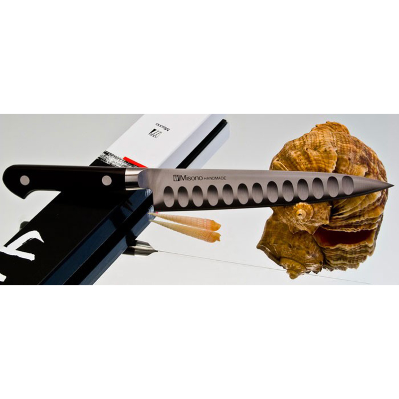 

Кухонный нож Misono Molibden Steel с проточкой Petty 120mm, MSP571