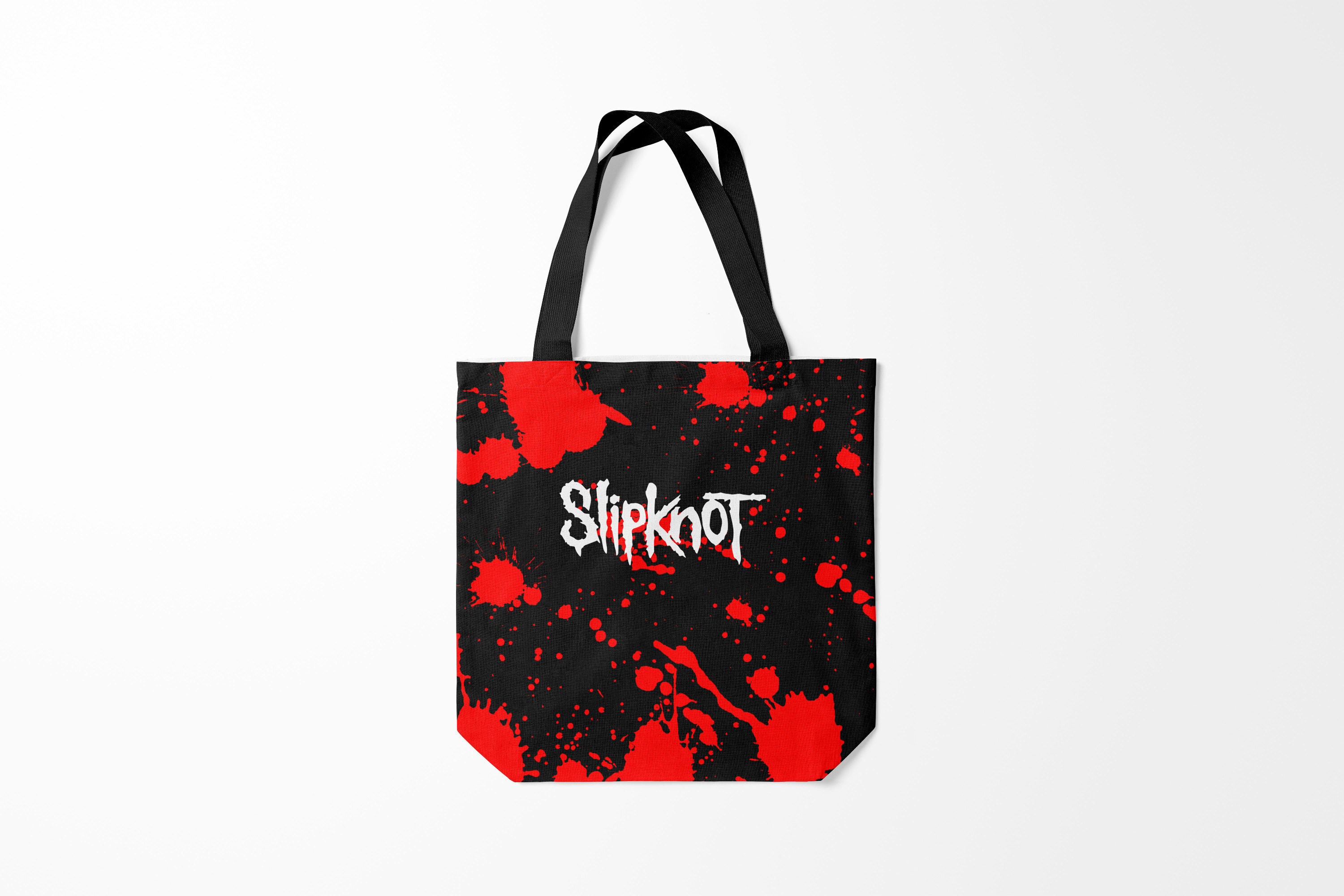 

Сумка шoппер унисекс Burnettie Slipknot пятна, черный, Slipknot пятна