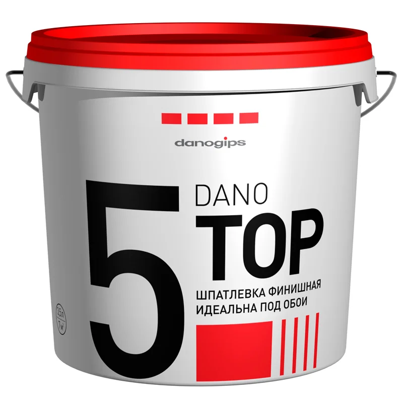 

Шпаклевка готовая DANO TOP полимерная финишная 10 л 16,5 кг, Белый