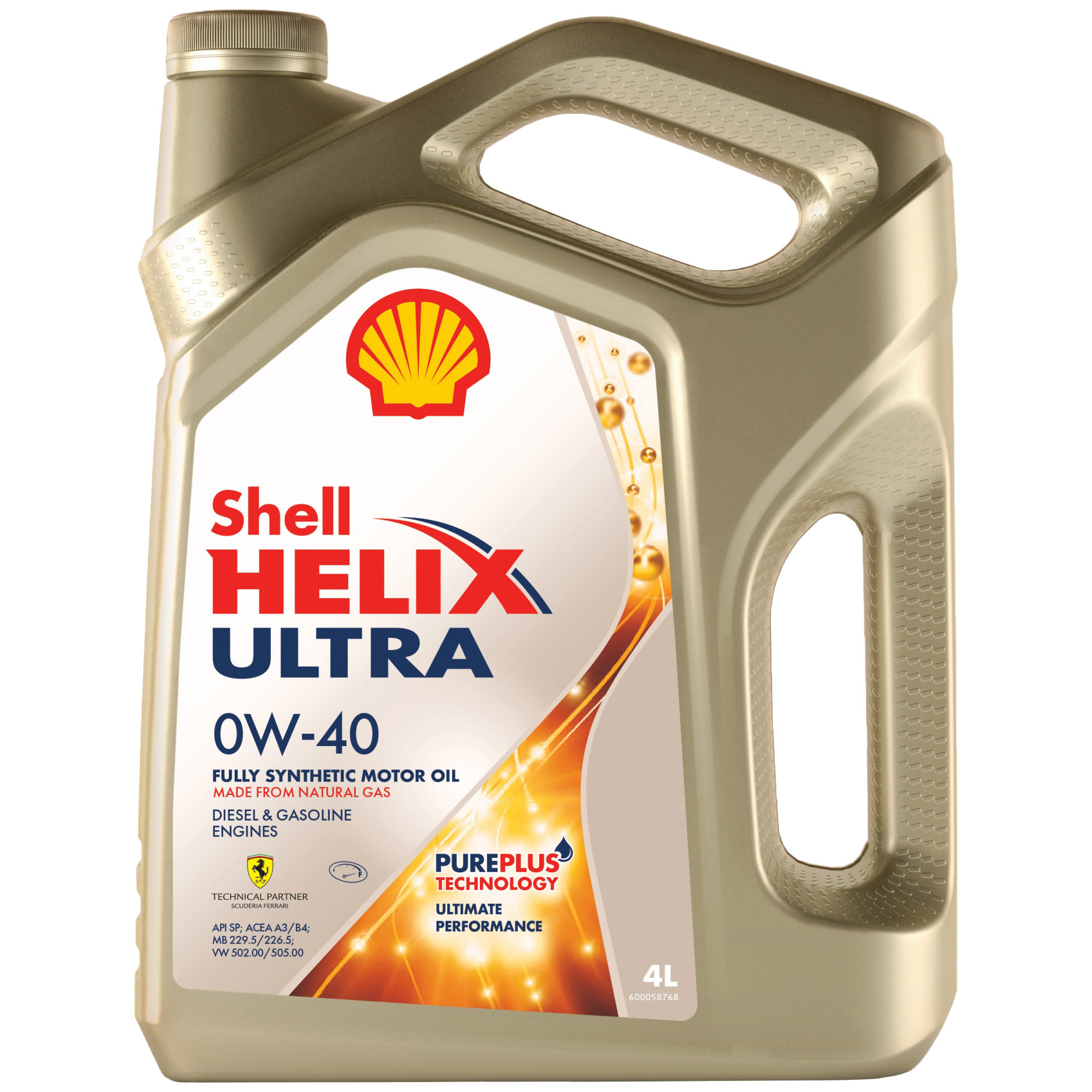 фото Моторное масло shell helix ultra 0w40 4 л