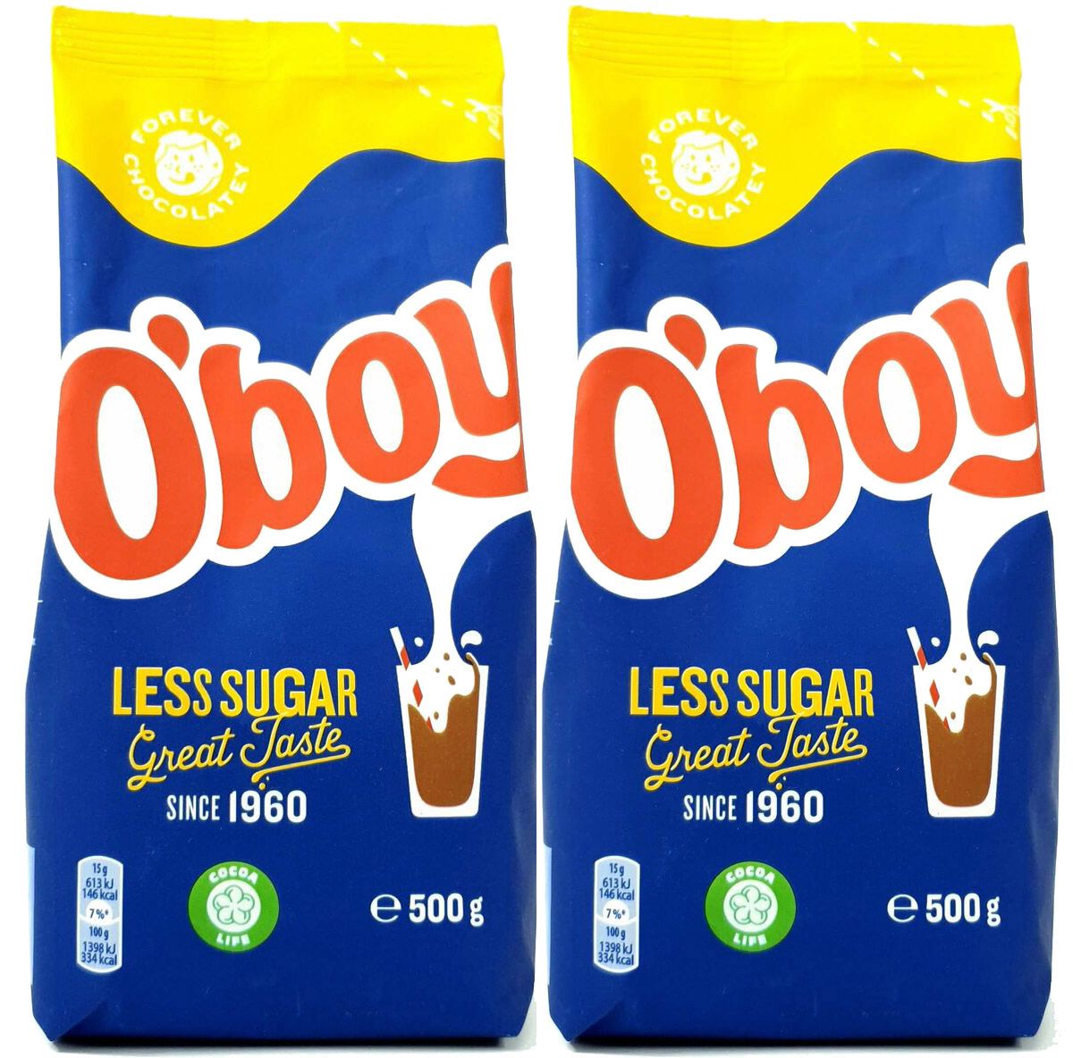 

Какао порошок O'boy с низким содержанием сахара, 500 г х 2 шт, oboy500-2