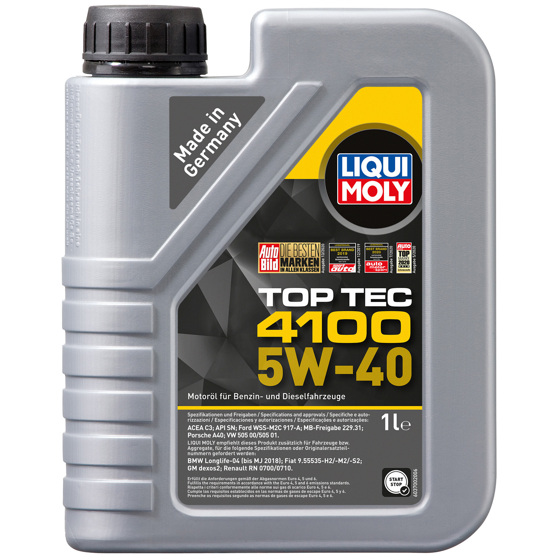 фото Моторное масло liqui moly top tec 4100 5w40 (1л)