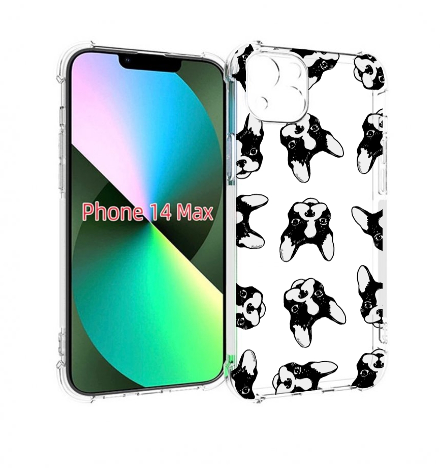 

Чехол MyPads черно белые собачки для iPhone 14 Plus (6.7), Прозрачный, Tocco