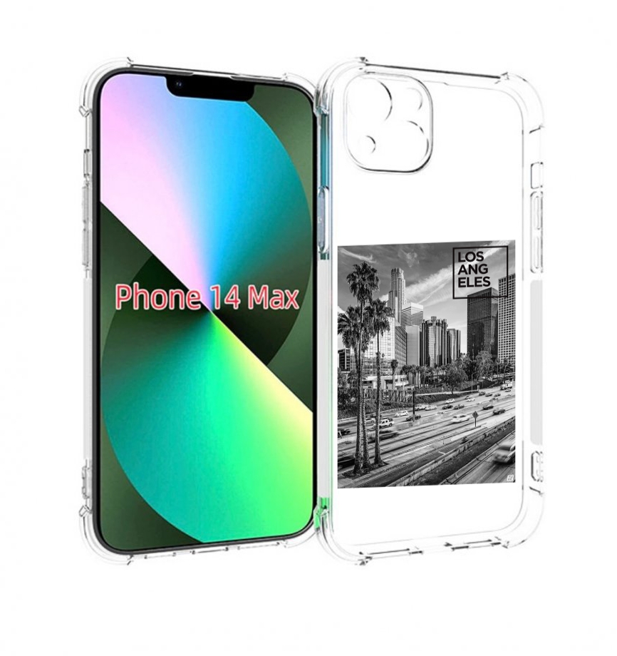 

Чехол MyPads черно белый лос анджелес для iPhone 14 Plus (6.7), Прозрачный, Tocco