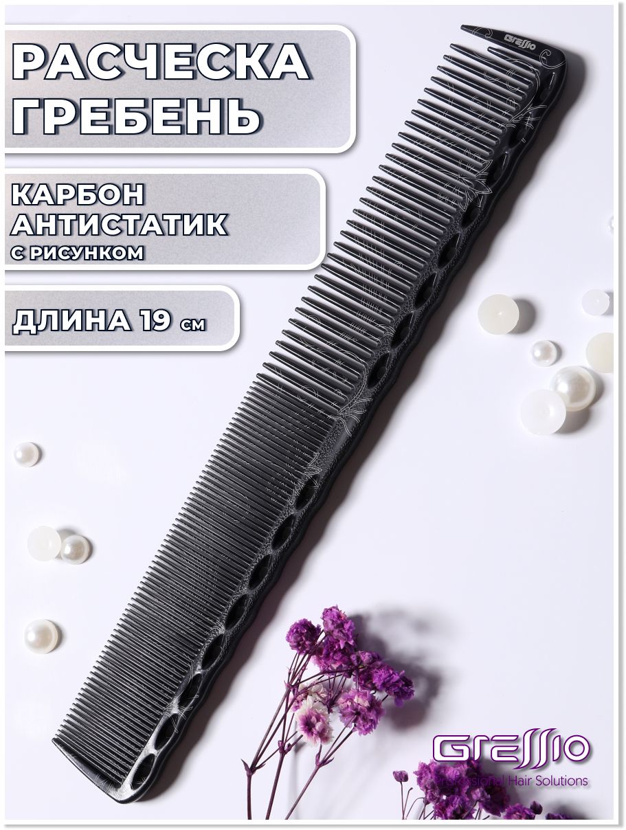 

Расческа-гребень GRESSIO S79 для стрижки черная, Черный, РП79