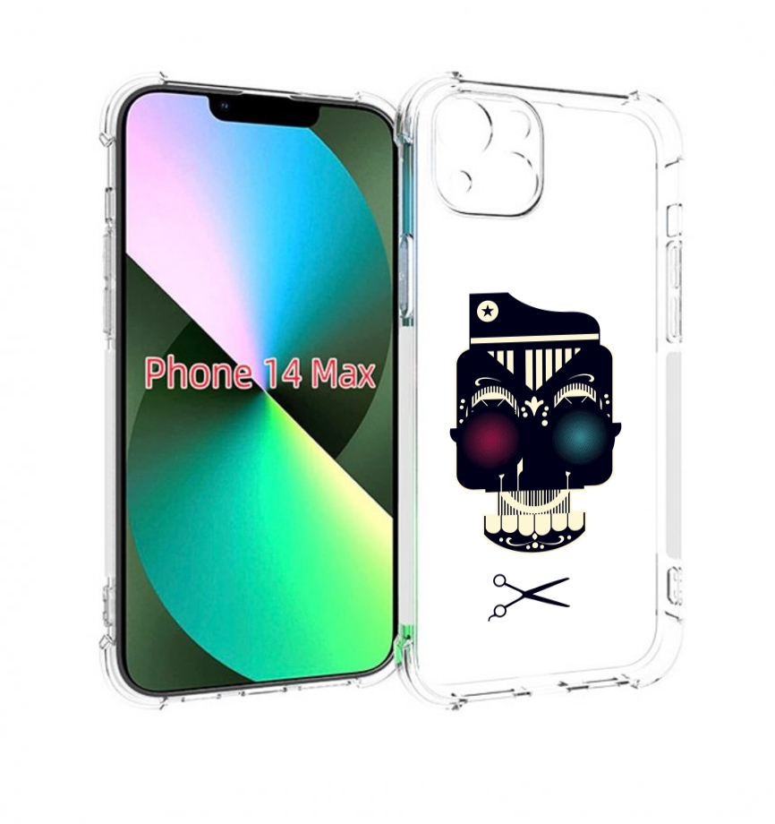 

Чехол MyPads черно белый скелет с яркими глазами для iPhone 14 Plus (6.7), Прозрачный, Tocco