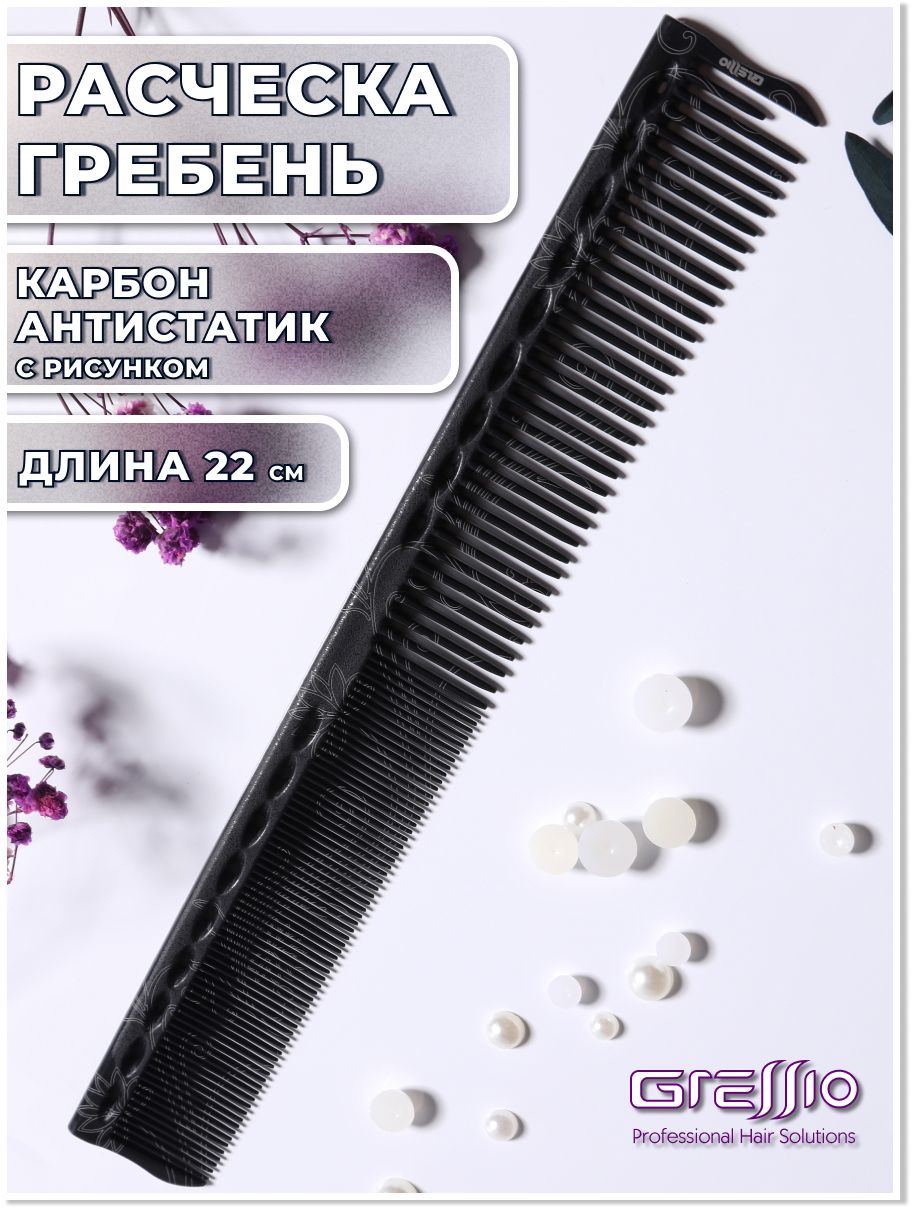 

Расческа-гребень GRESSIO S80 для стрижки черная, Черный, РП80