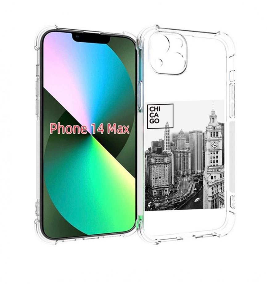 

Чехол MyPads черно белый чикаго для iPhone 14 Plus (6.7), Прозрачный, Tocco