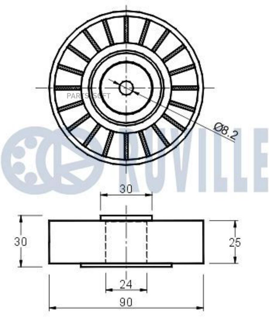 

Ролик Руч.Ремня Vw T4 2.5L,2.4D,2.5Tdi Ruville 540757