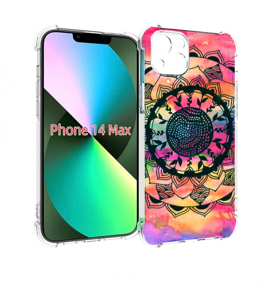 

Чехол MyPads яркая абстракция круглый цветок для iPhone 14 Plus (6.7), Прозрачный, Tocco