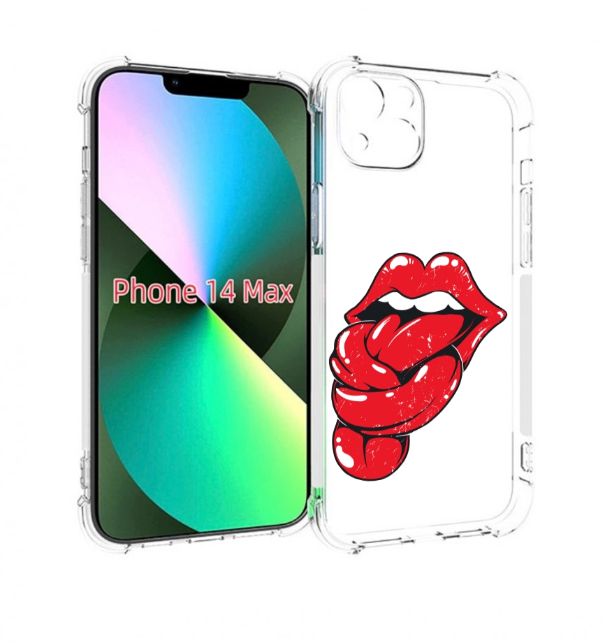

Чехол MyPads яркие губы с языком для iPhone 14 Plus (6.7), Прозрачный, Tocco