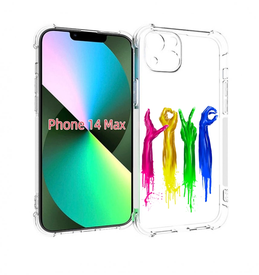

Чехол MyPads яркие руки love для iPhone 14 Plus (6.7), Прозрачный, Tocco