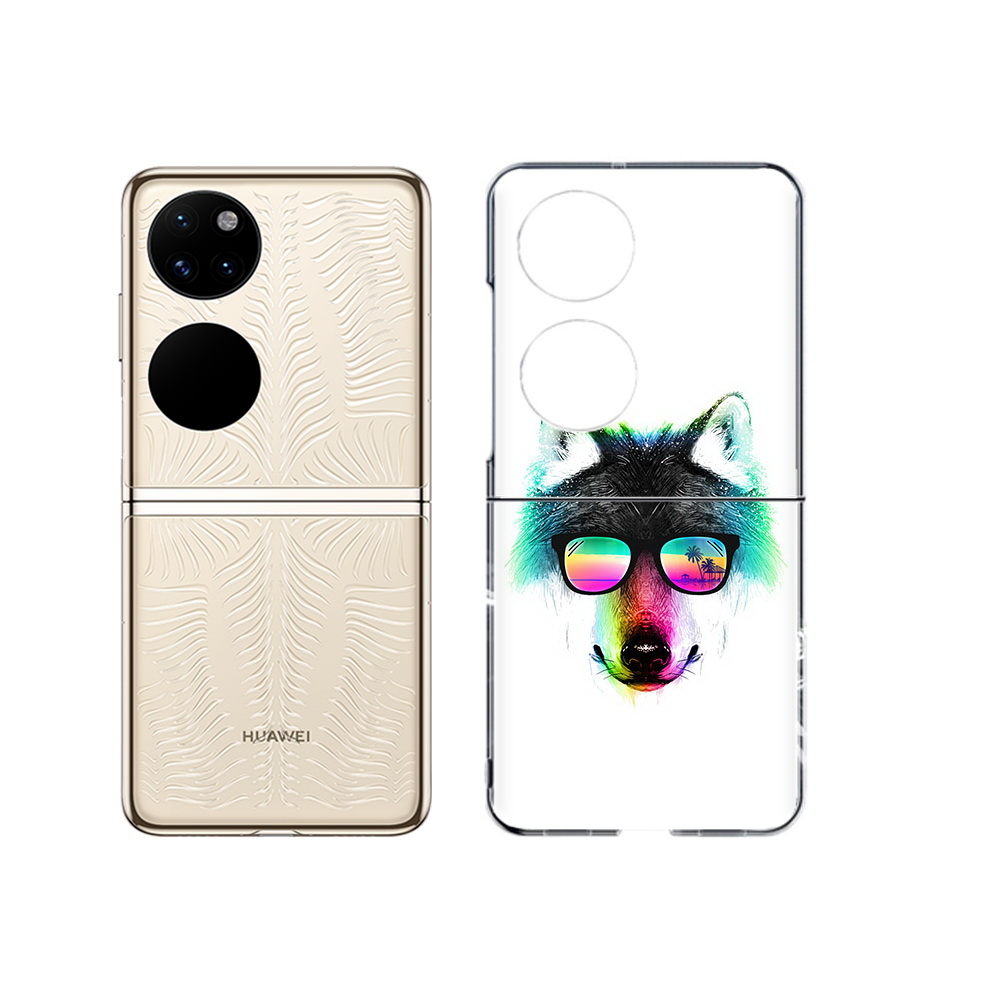 Чехол MyPads Tocco для Huawei P50 радужный волк (PT225999.71.567)