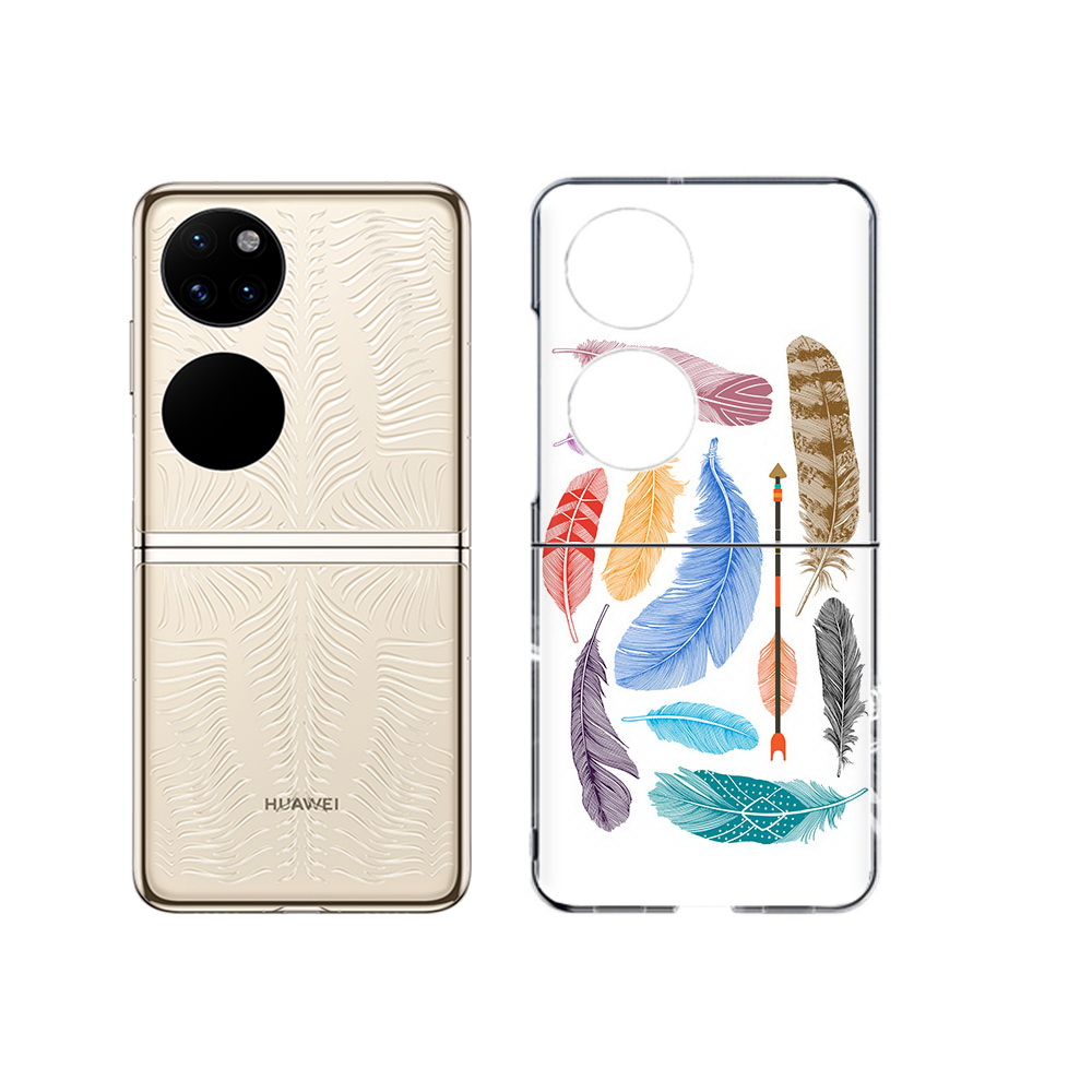 

Чехол MyPads Tocco для Huawei P50 разноцветные перья (PT225999.71.572), Прозрачный, Tocco
