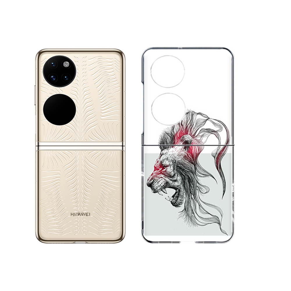 

Чехол MyPads Tocco для Huawei P50 разъяренный лев (PT225999.71.576), Прозрачный, Tocco