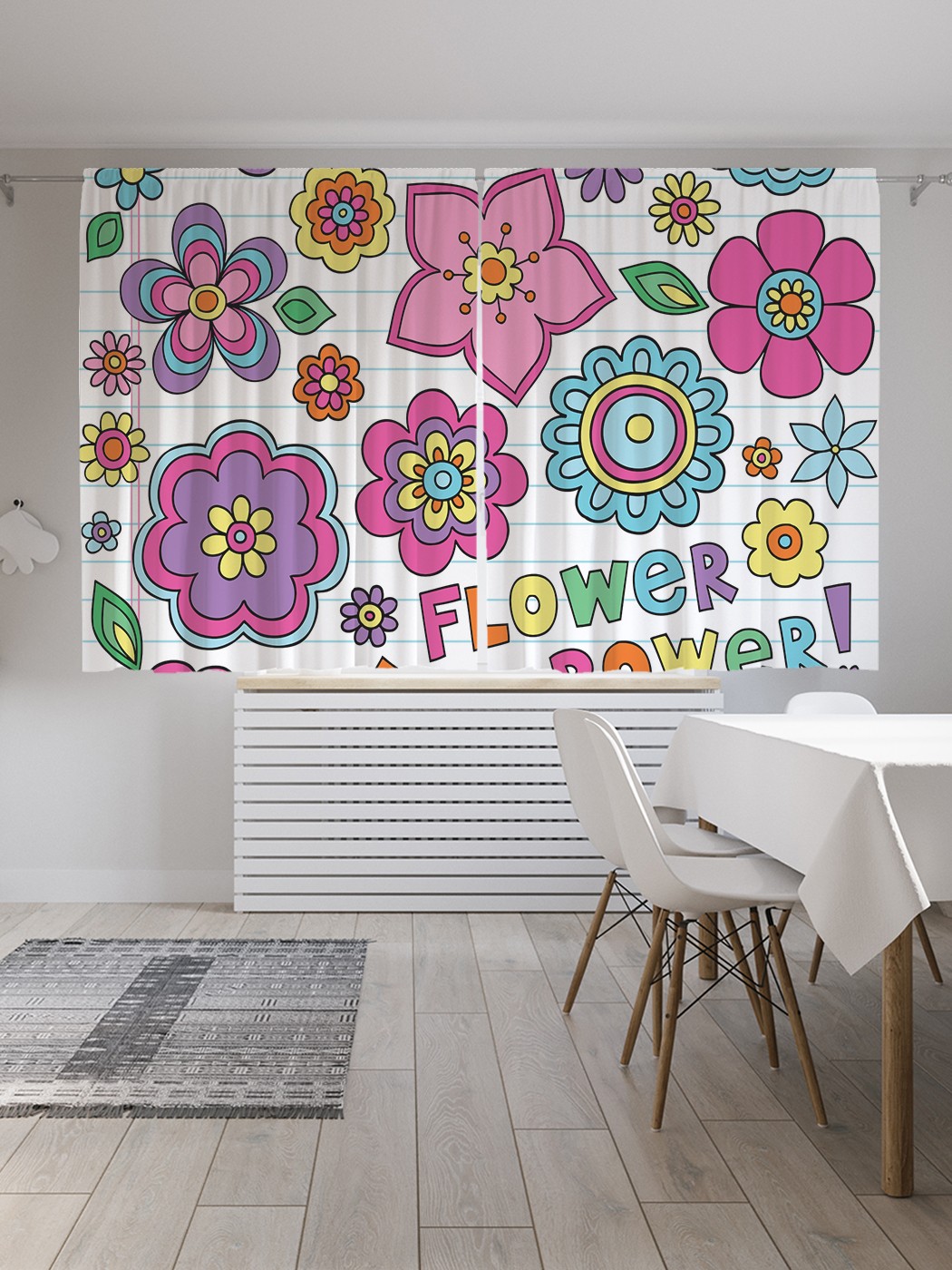 фото Шторы joyarty с фотопечатью "сила цветов" из сатена, 290х180 см