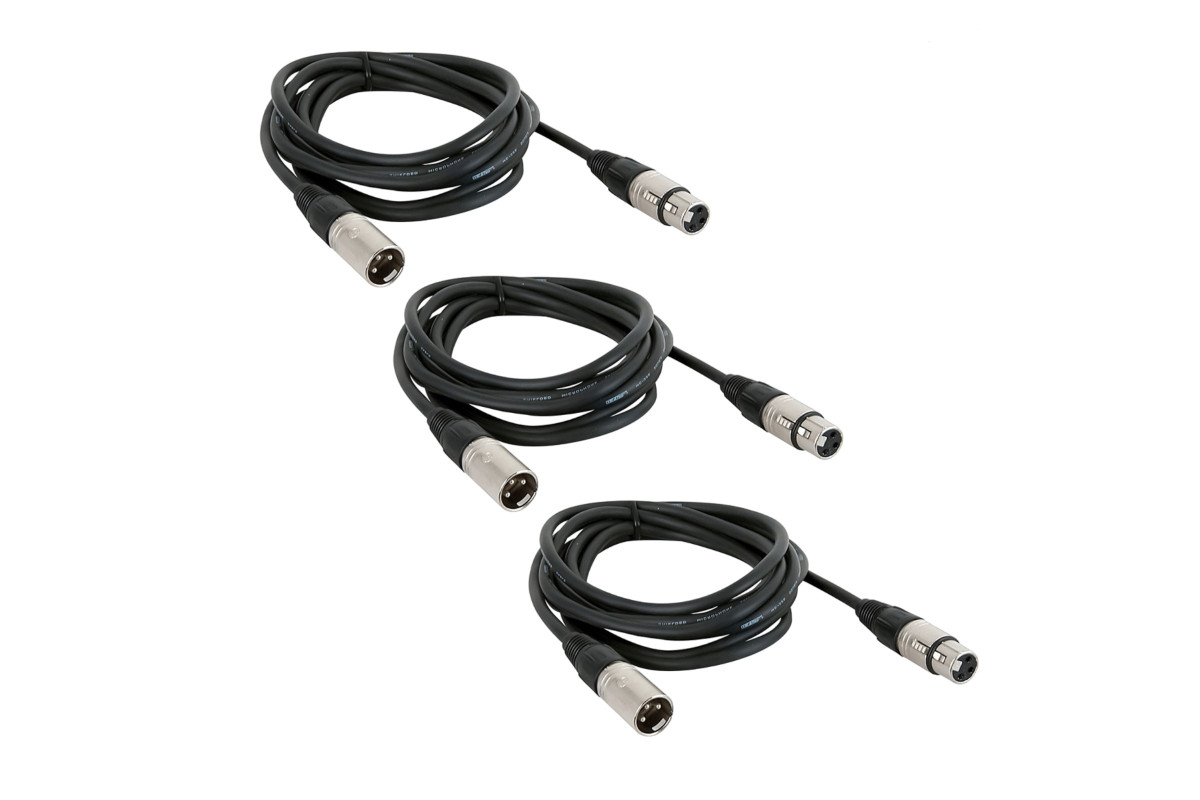 Кабель для микрофона Mobicent XLR (M) - XLR (F) 2м, 3 шт (MC3ER320079)