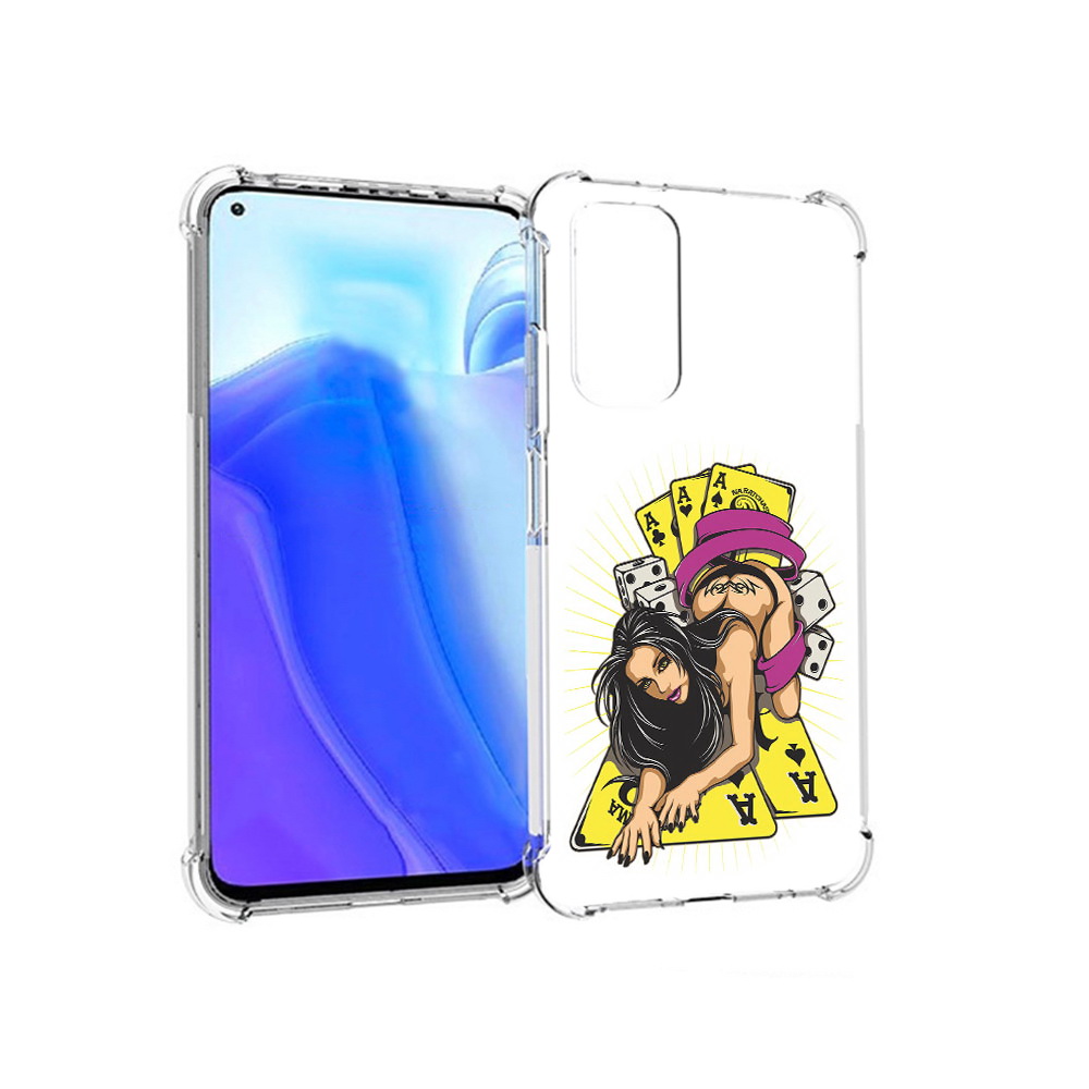 

Чехол MyPads Tocco для Xiaomi Redmi Note 11S нарисованная девушка с игровыми картами, Tocco