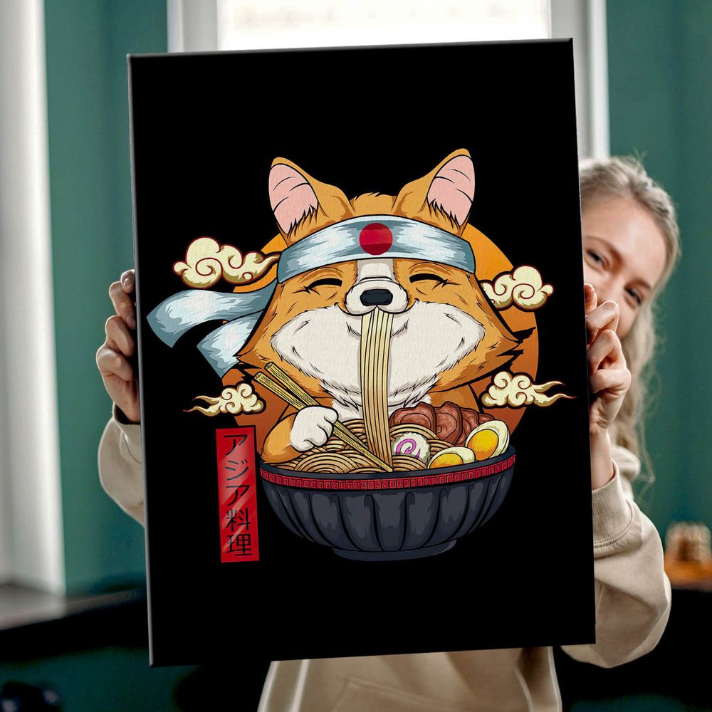 

Картина Red Panda Корги Рамен40х60