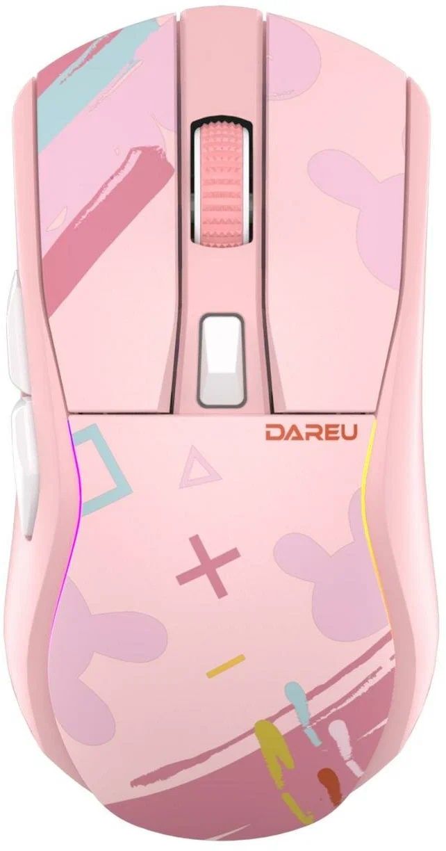Проводная/беспроводная игровая мышь Dareu A950 Pink