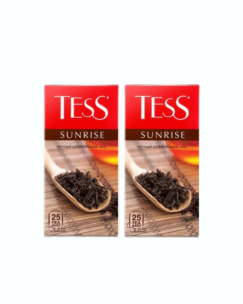 

Чай Tess черный Sunrise, 25 пакетиков х 2 шт, черный
