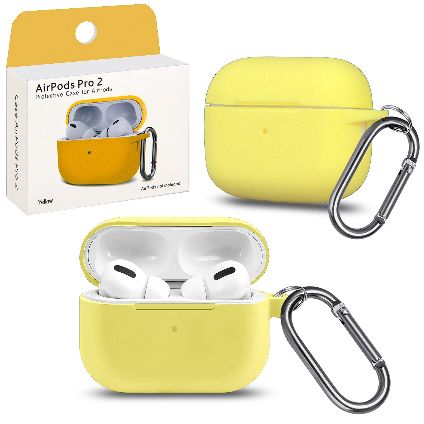 

Чехол для APods Pro 2 Yellow с карабином #12 (IS973462), Желтый, Чехол для APods Pro 2 Yellow с карабином #12 (IS973462)