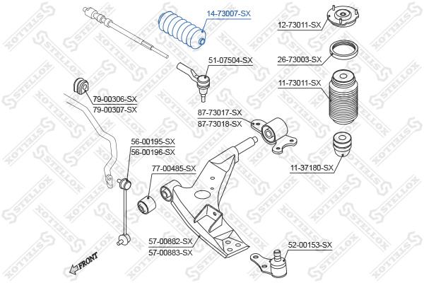 

14-73007-Sx_Пыльник Рейки Рулевой Chevrolet Epica 2.0/2.5 06>